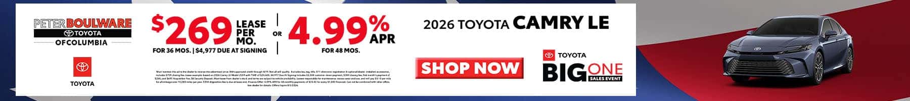 June Toyota Camry Lease & Finance Special