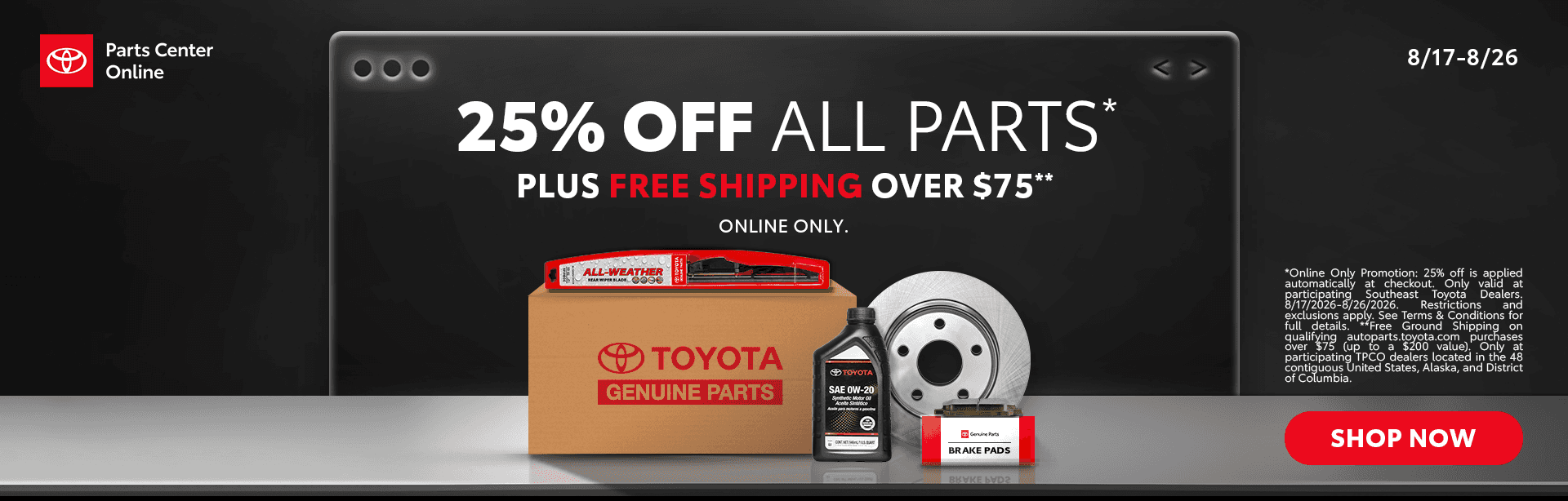 Toyota Online Parts Sale
