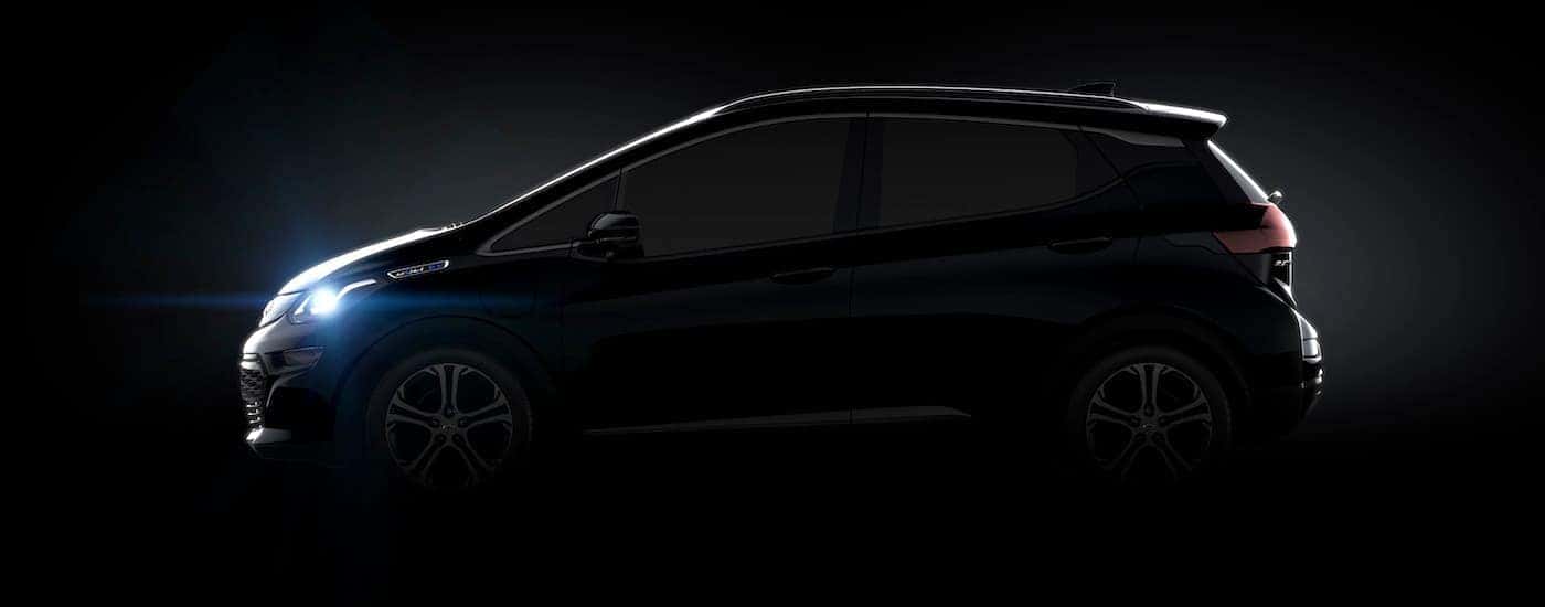 The silhouette is shown of a black 2017 Chevy Bolt EV.