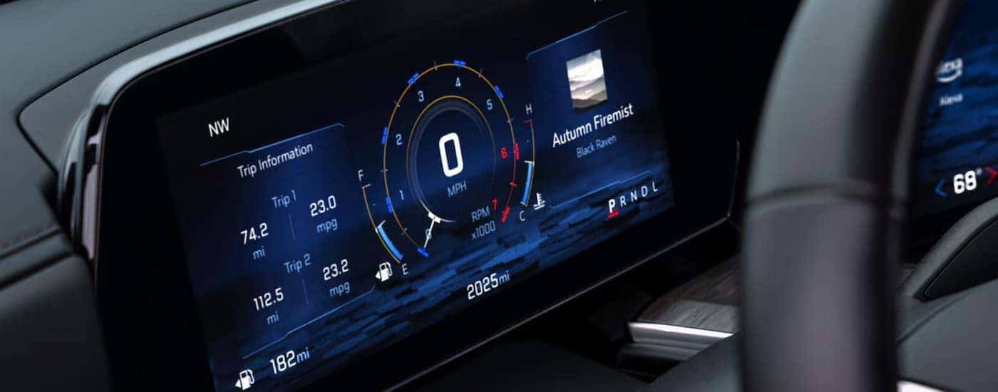 Close-Up of a digital gauge cluster on a 2025 Chevy Tahoe