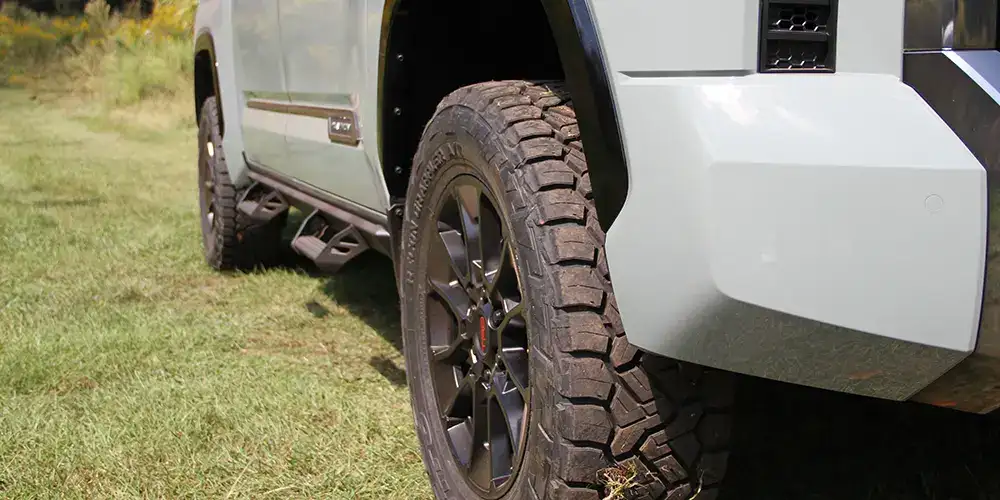 Lifted Toyota Tundra with custom wheels