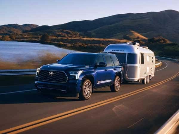 2025 Toyota Sequoia towing a camper