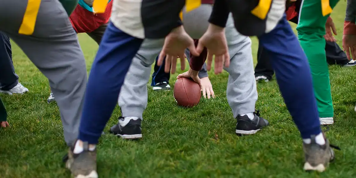 Kids playing flag football