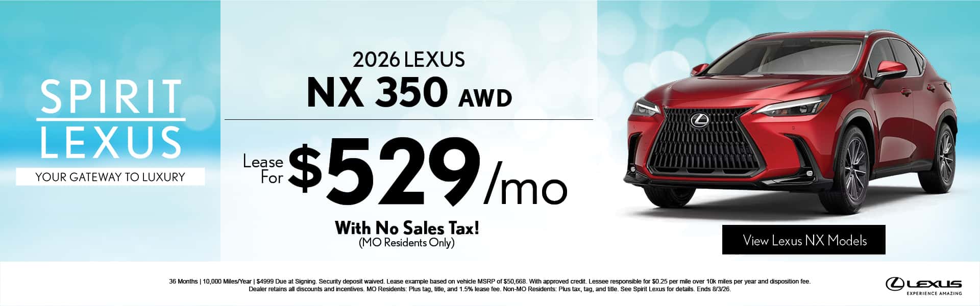 2026 NX 350 Lease Offer
