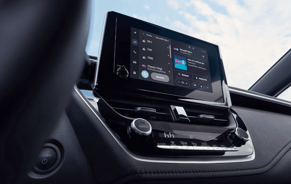 Touchscreen display of the 2023 Toyota Corolla at Landers Toyota in Little Rock, AR