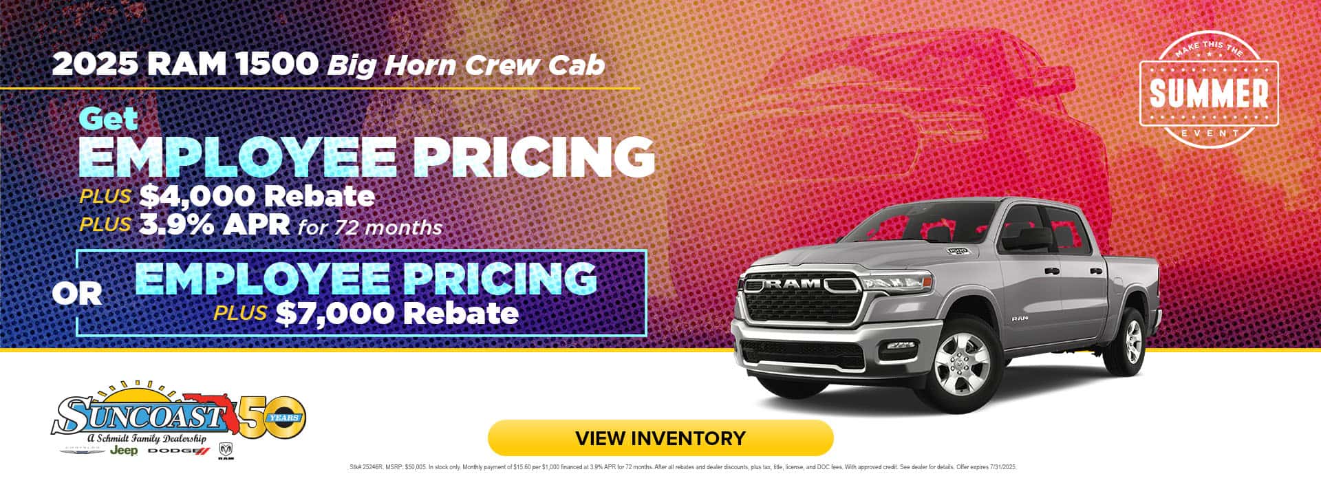 Make This The Summer Event 2025 Ram 1500 Big Horn Crew Cab Employee Pricing
