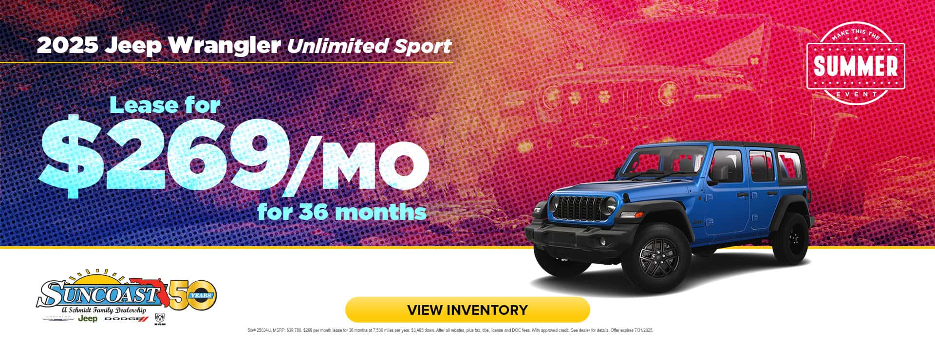 Make This The Summer Event 2025 Jeep Wrangler Unlimited Sport