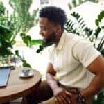 Man Working at Coffee Shop