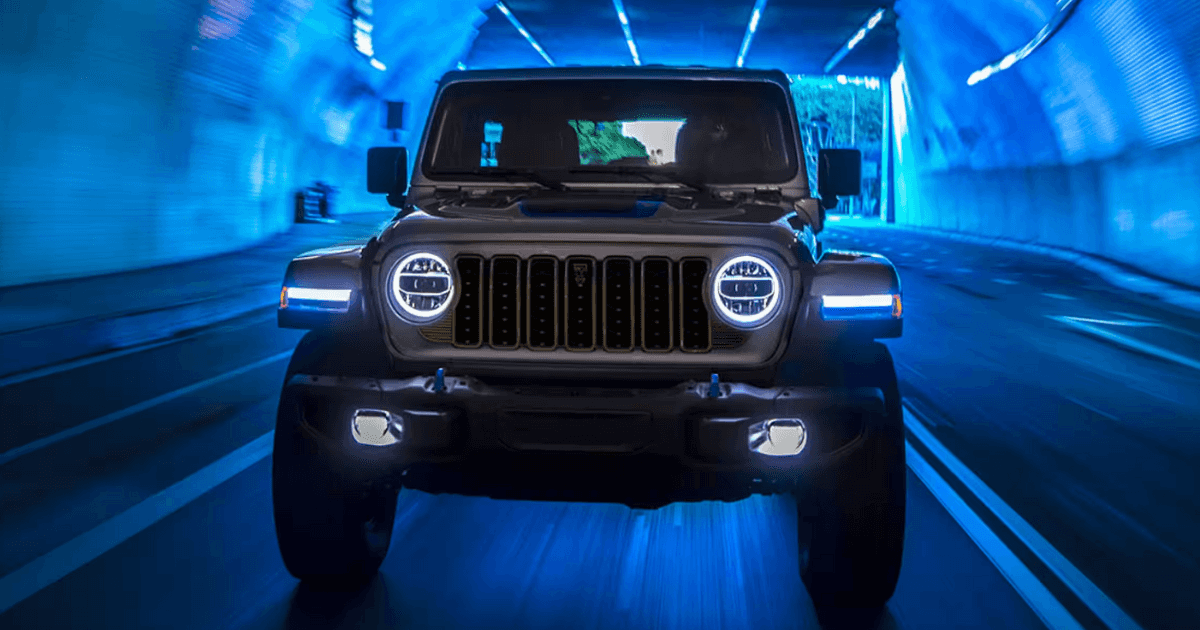 2024 Jeep Wrangler driving through a tunnel