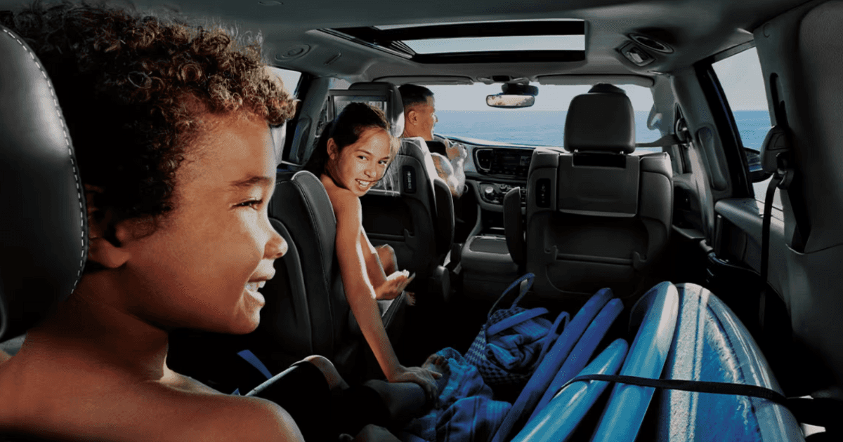 family in a Chrysler Pacifica