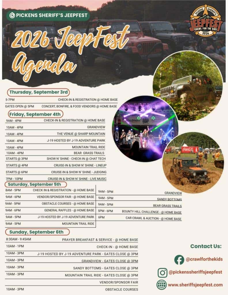 Jeepfest 2026 Schedule
