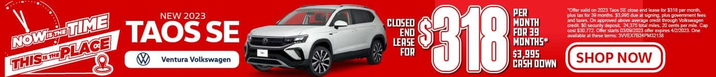 New 2022 Volkswagen Taos SE lease for $318/Mo.