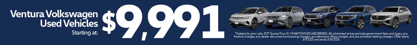 Ventura Volkswagen Used Vehicles Starting at $9,991