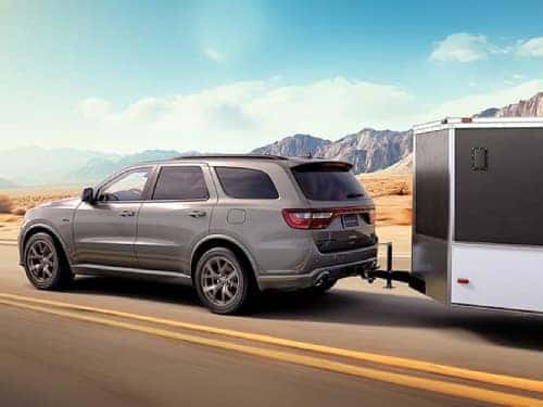 2025 Dodge Durango towing an enclosed trailer