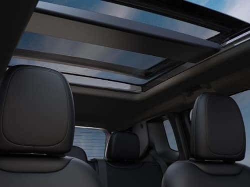 2023 Jeep Renegade interior view showing seats and sunroof
