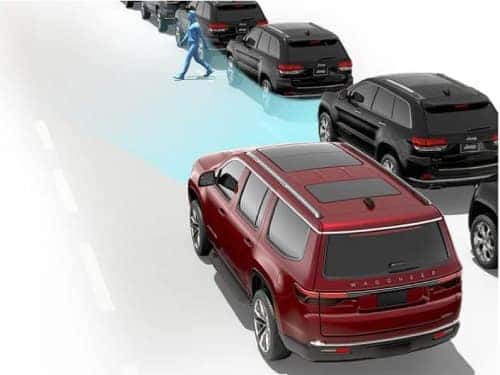 2024 Wagoneer model view of pedestrian emergency braking safety feature