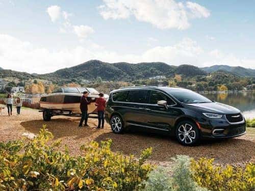 2024 Hyundai Pacifica towing a boat