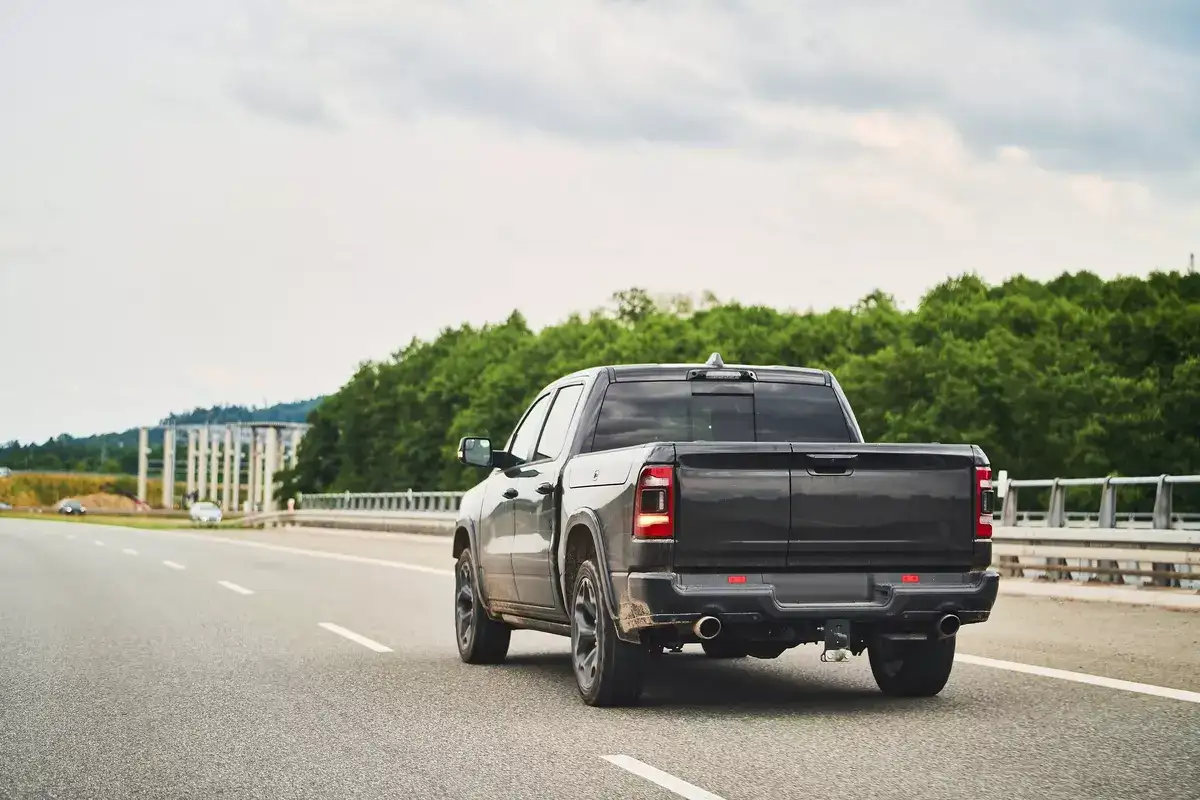 Ram truck on a European highway
