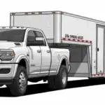 RAM HD pulls large trailer