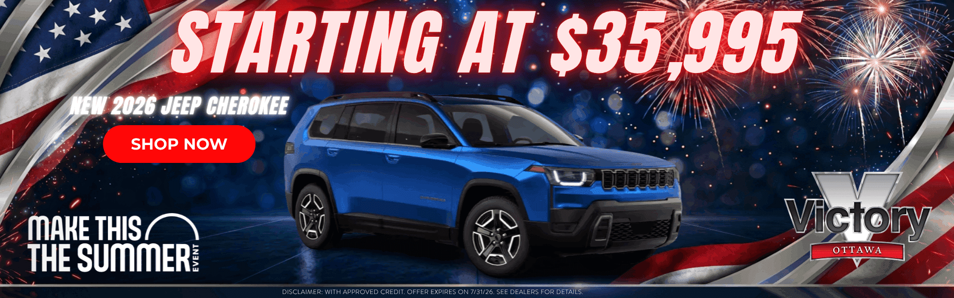 New Jeep Cherokee 2026 july banner