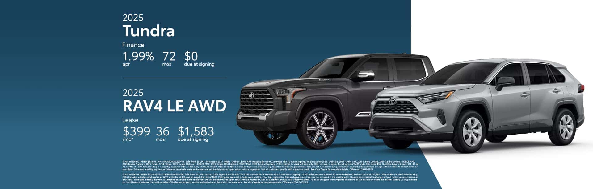 2025 Toyota Tundra / 2025 Toyota RAV4 LE AWD