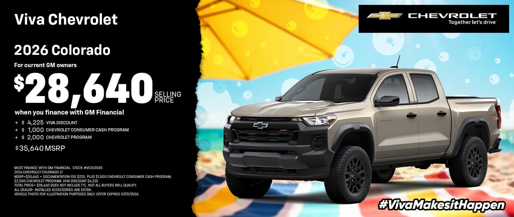 Viva Chevrolet July 2026 Colorado Special