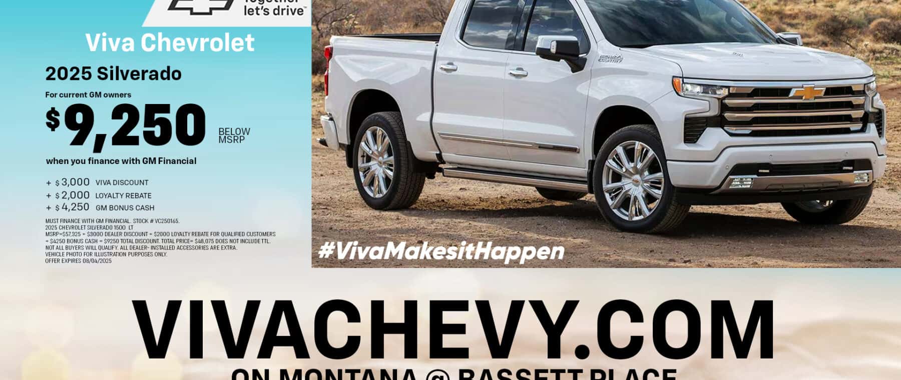 Viva Chevrolet July 2025 Silverado MSRP Special