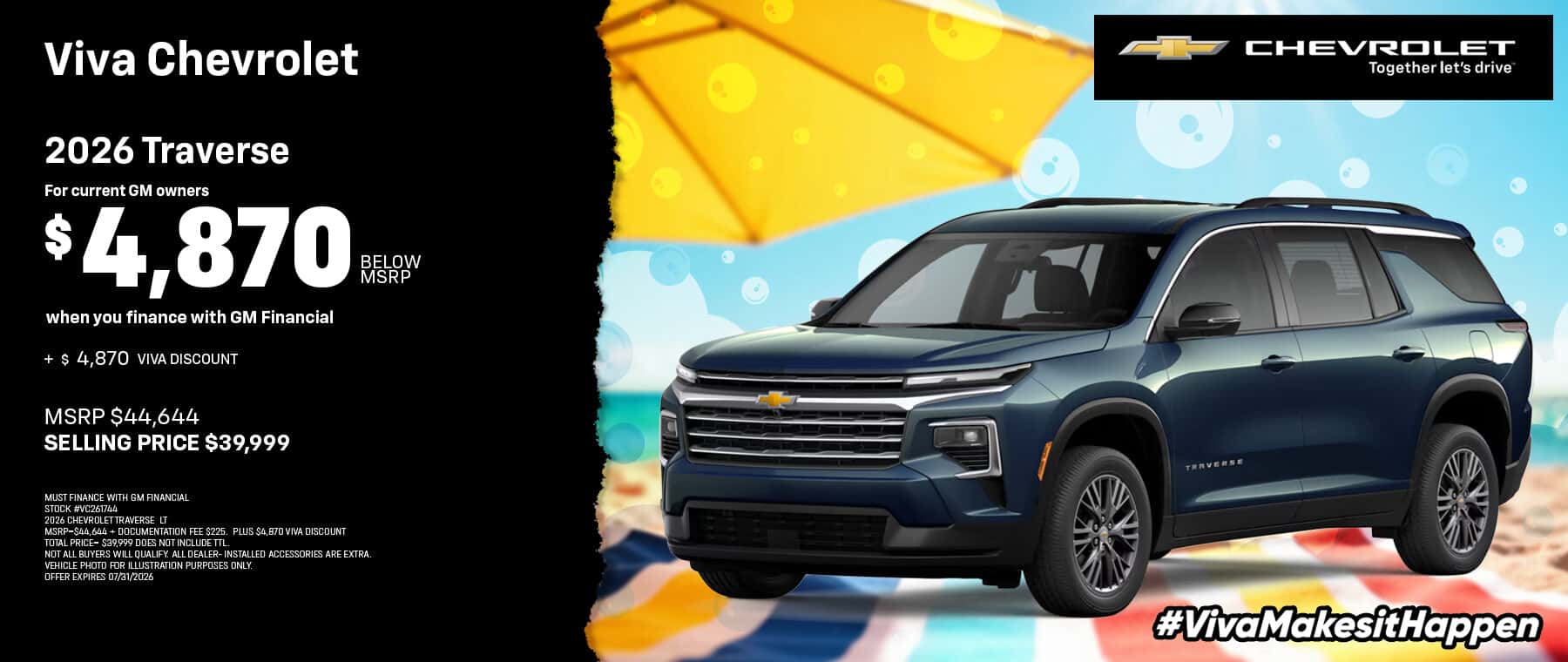 Viva Chevrolet July 2026 Traverse Special