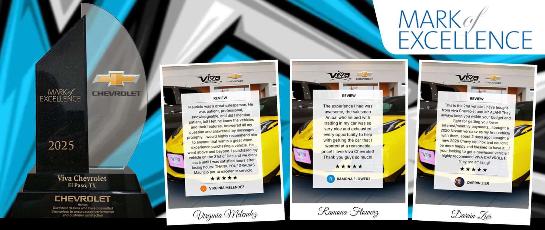 Viva Chevrolet 2025 Award Banner