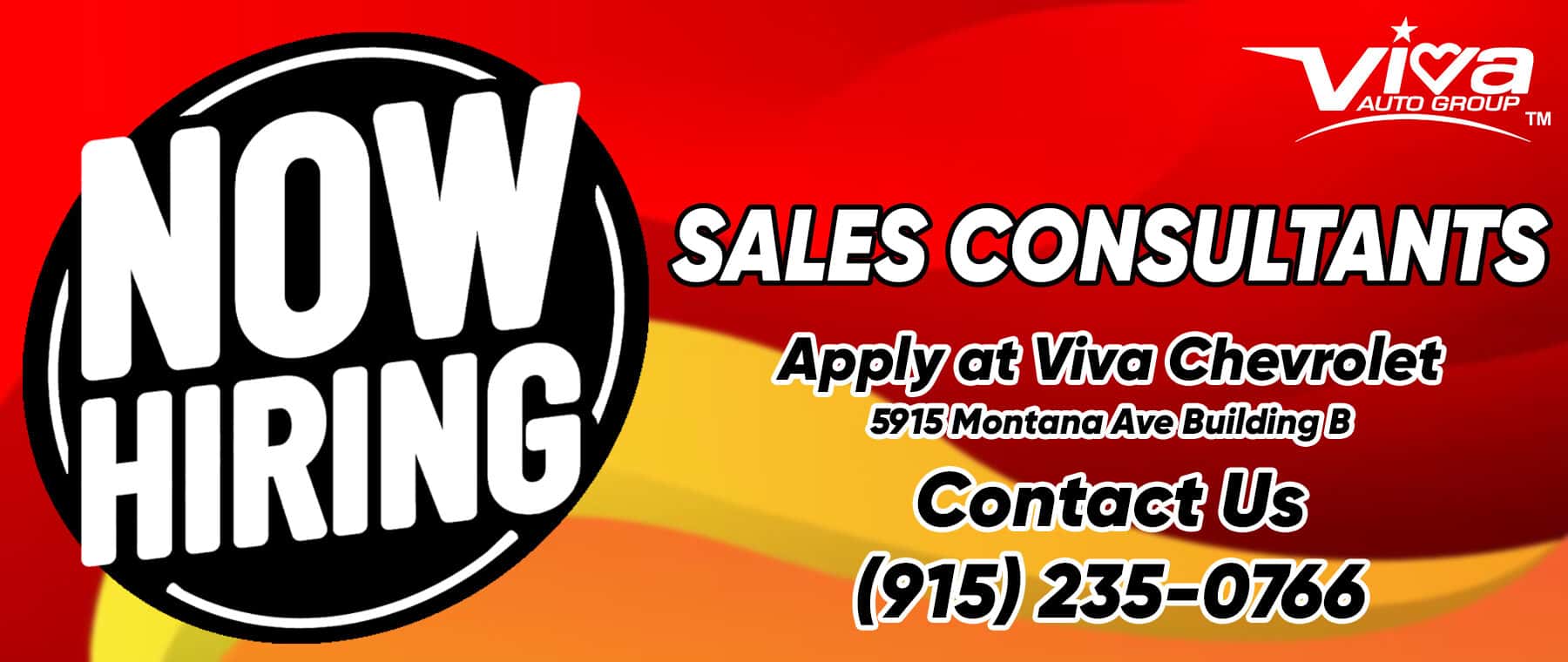 Viva Chevrolet Is Now Hiring Sales Consultants