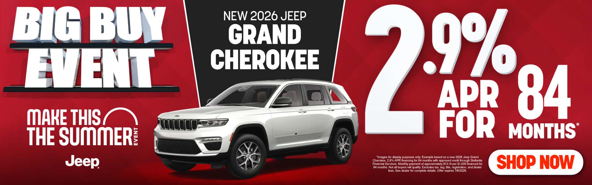 NEW 2026 Jeep Grand Cherokee 2.9% APR for 84 Months*