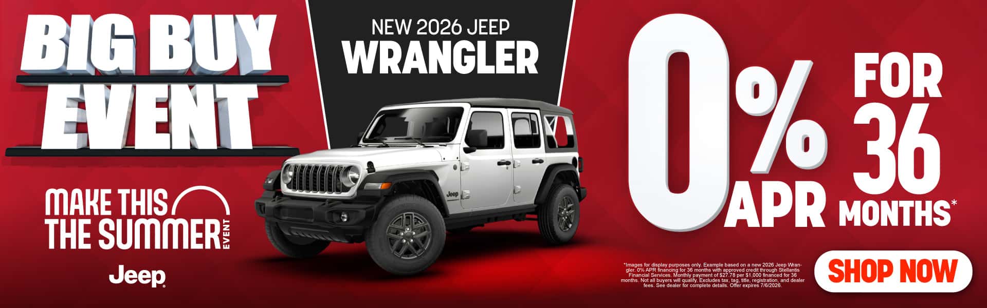 NEW 2026 Jeep Wrangler 0% APR for 36 Months*