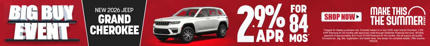 NEW 2026 Jeep Grand Cherokee 2.9% APR for 84 Months*