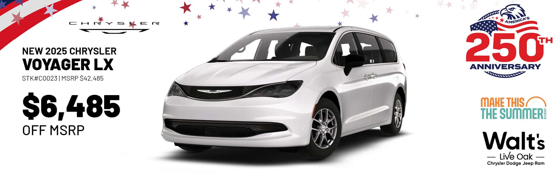 Save on a New 2025 Chrysler Voyager LX