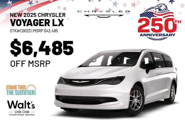 Save on a New 2025 Chrysler Voyager LX