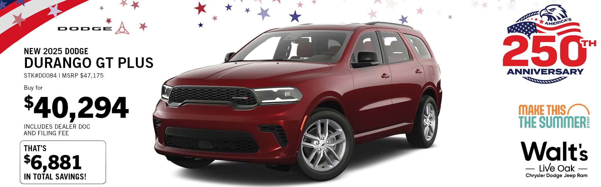 Save on a New 2025 Dodge Durango GT Plus