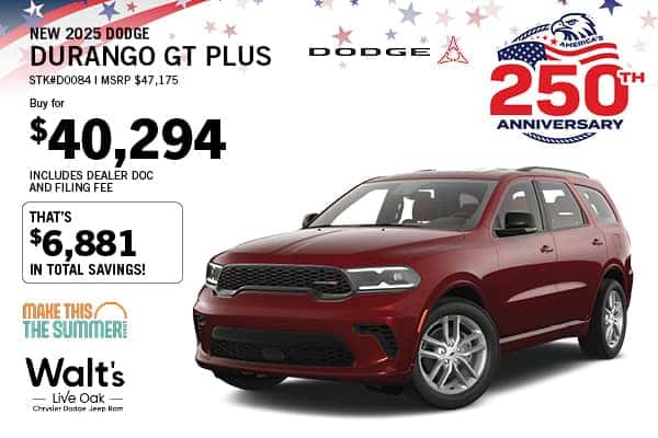 Save on a New 2025 Dodge Durango GT Plus